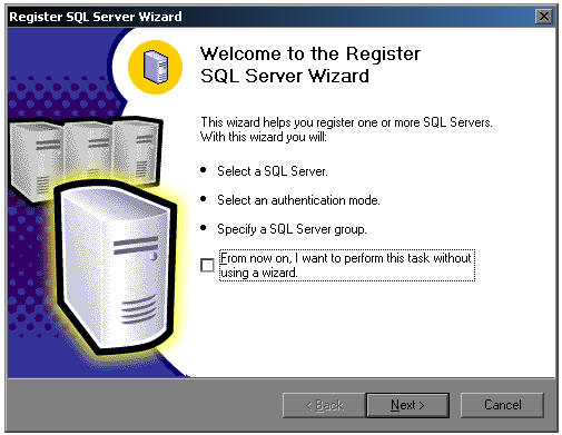 How to set up Microsoft SQL 2000 Enterprise Manager